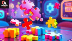 “3D colorful puzzle pieces on a digital background”