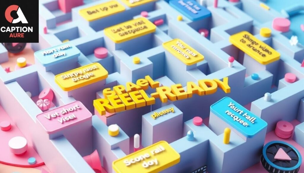 Instagram captions on phone screen for reels and posts
